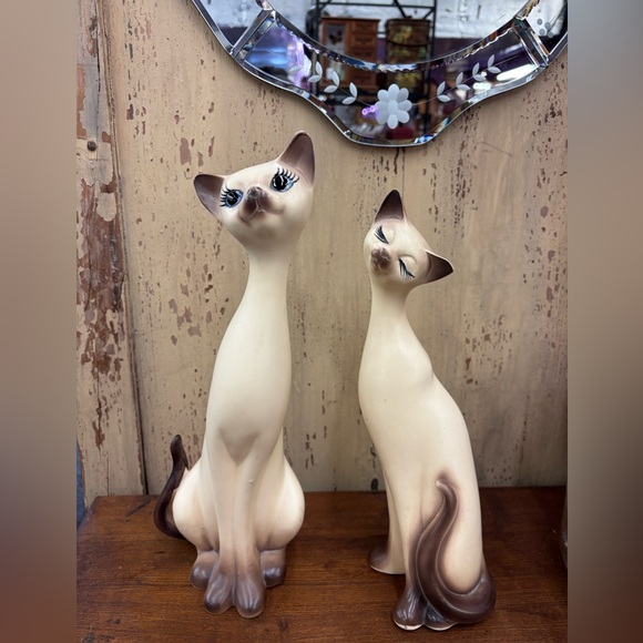 1960’s Retro Siamese Cats Napcoware Pair - Picture 1 of 6